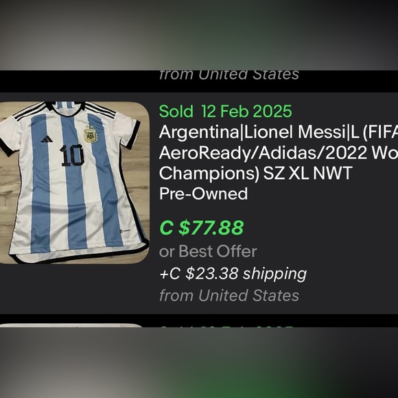 Lionel Messi Argentina Jersey / Large / Adidas Aeroready / 2022 - Picture 9 of 10
